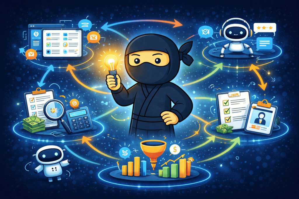 AI agents for business process automation improving sales, accounting, HR, and customer service workflows