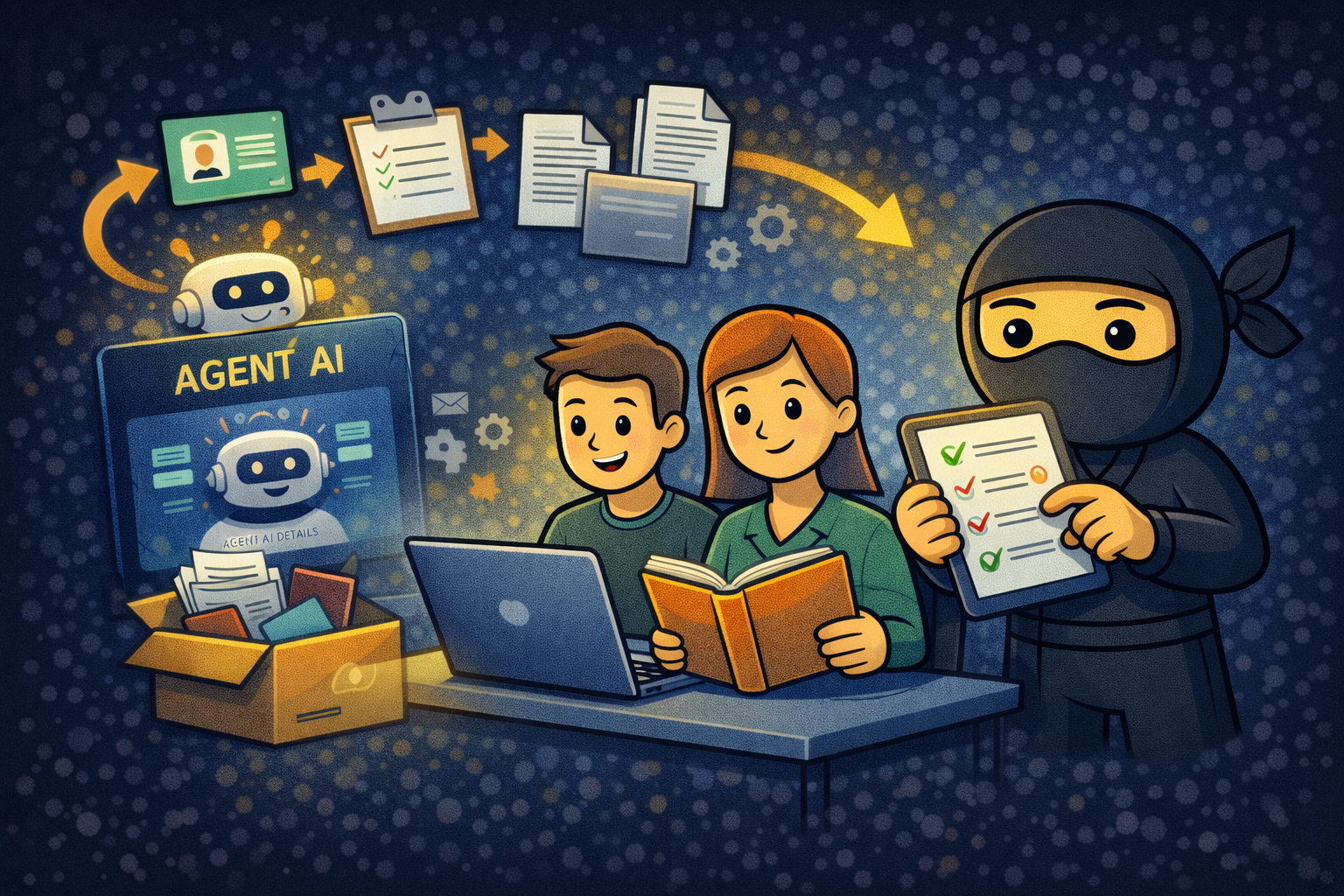 Digital employee onboarding process automated with HR onboarding automation and Agentic AI guiding a new employee step by step